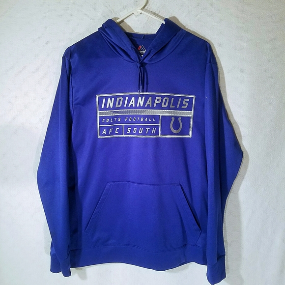 Indianapolis Colts Hooded Sweatshirt Blue Size M - Picture 2 of 6
